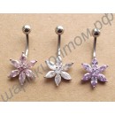 Кольцо в пупок Mixed color cubic stone belly ring body